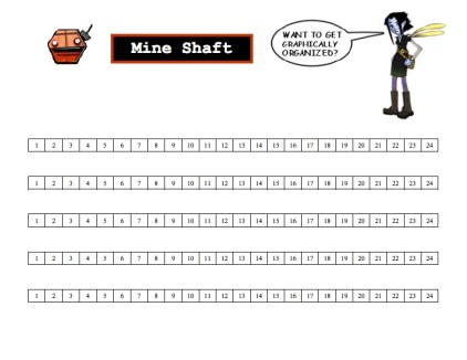 Mine Shaft Math Game Graphic Organizer