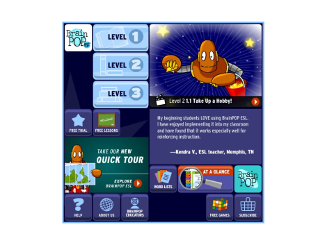 BrainPOP ESL Homepage