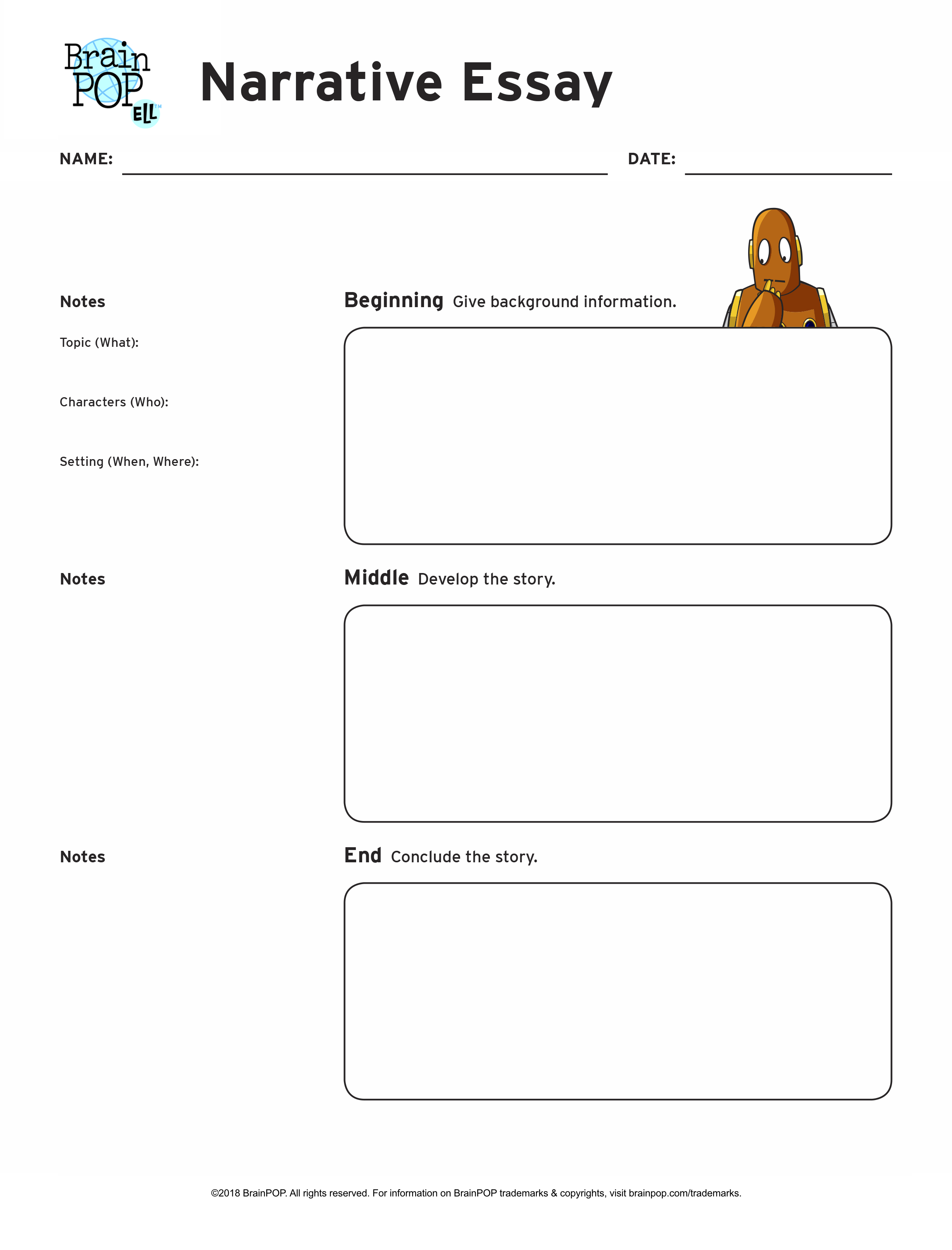 Narrative Essay Outline Graphic Organizer Telegraph