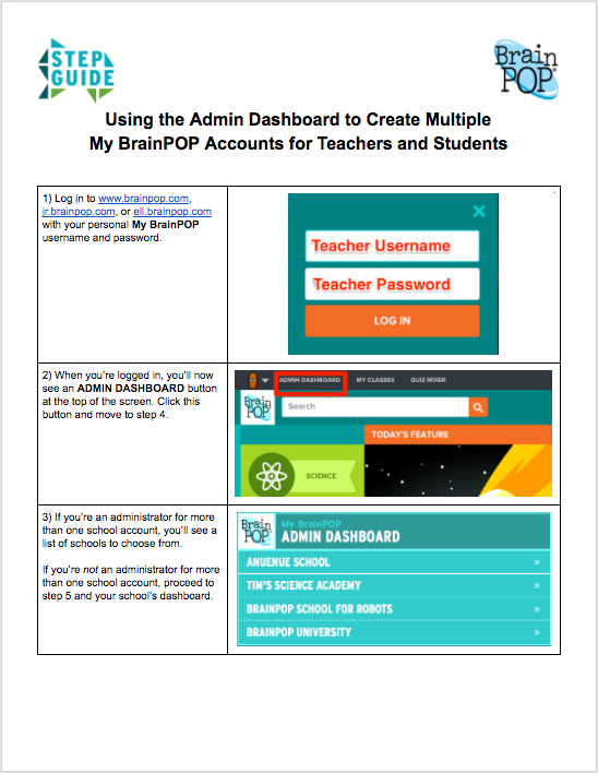 Creating Accounts with Admin Dashboard