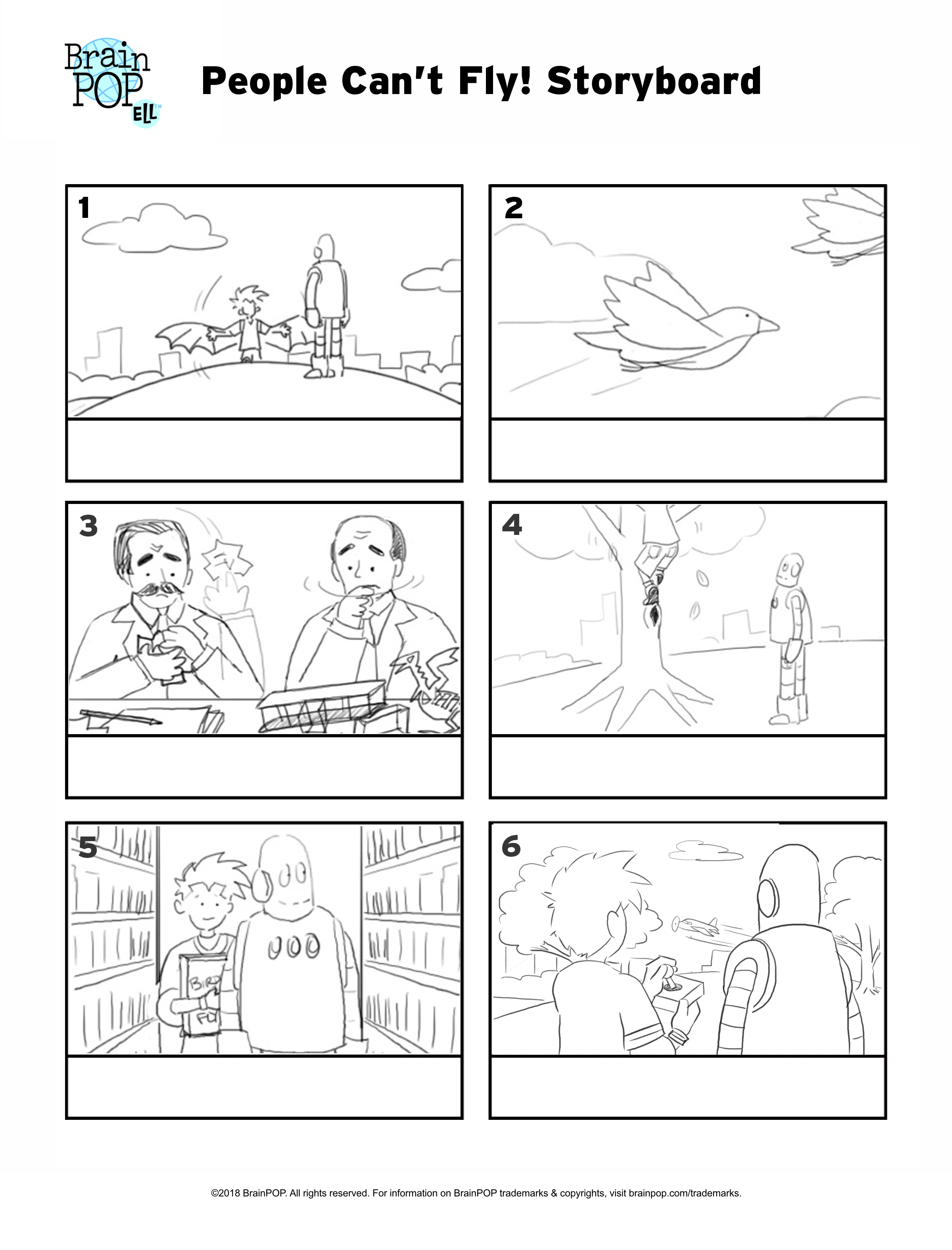 People Can’t Fly Storyboard Sequencing Activity