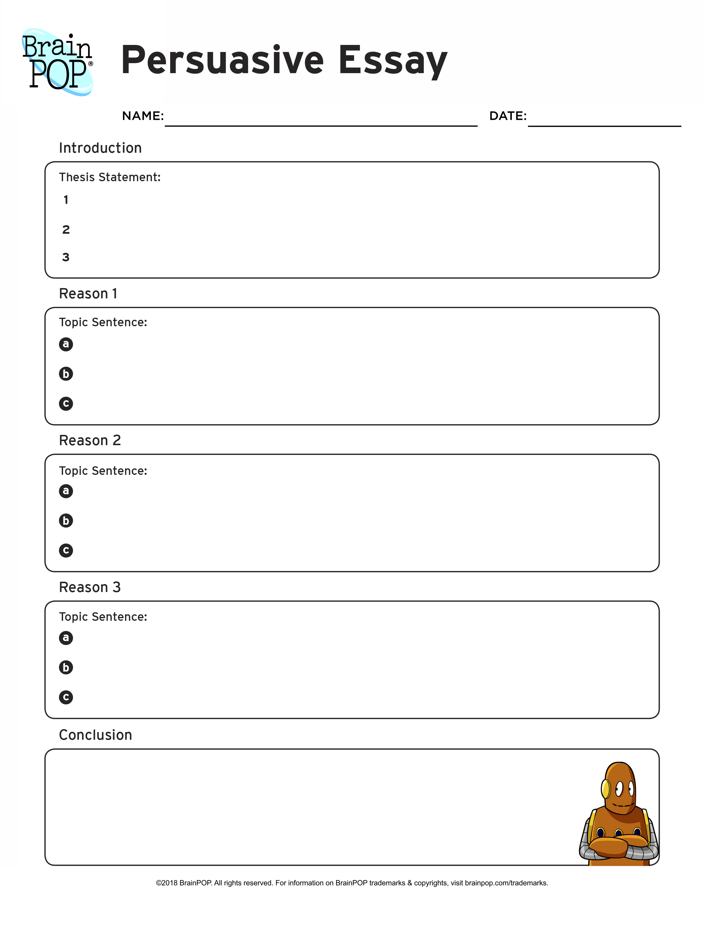 Free Printable Persuasive Writing Graphic Organizer