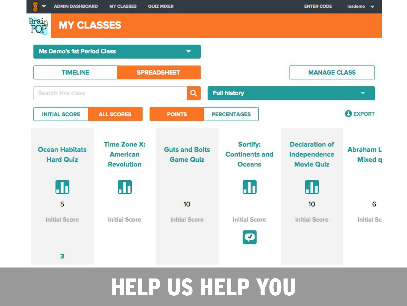 Mybrainpop Class Summaries For Formative Assessment Brainpop Educators