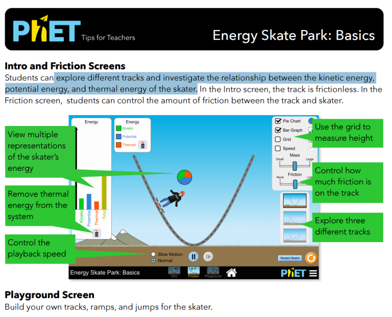 Energy Skate Park Simulation Overview for Teachers | BrainPOP Educators