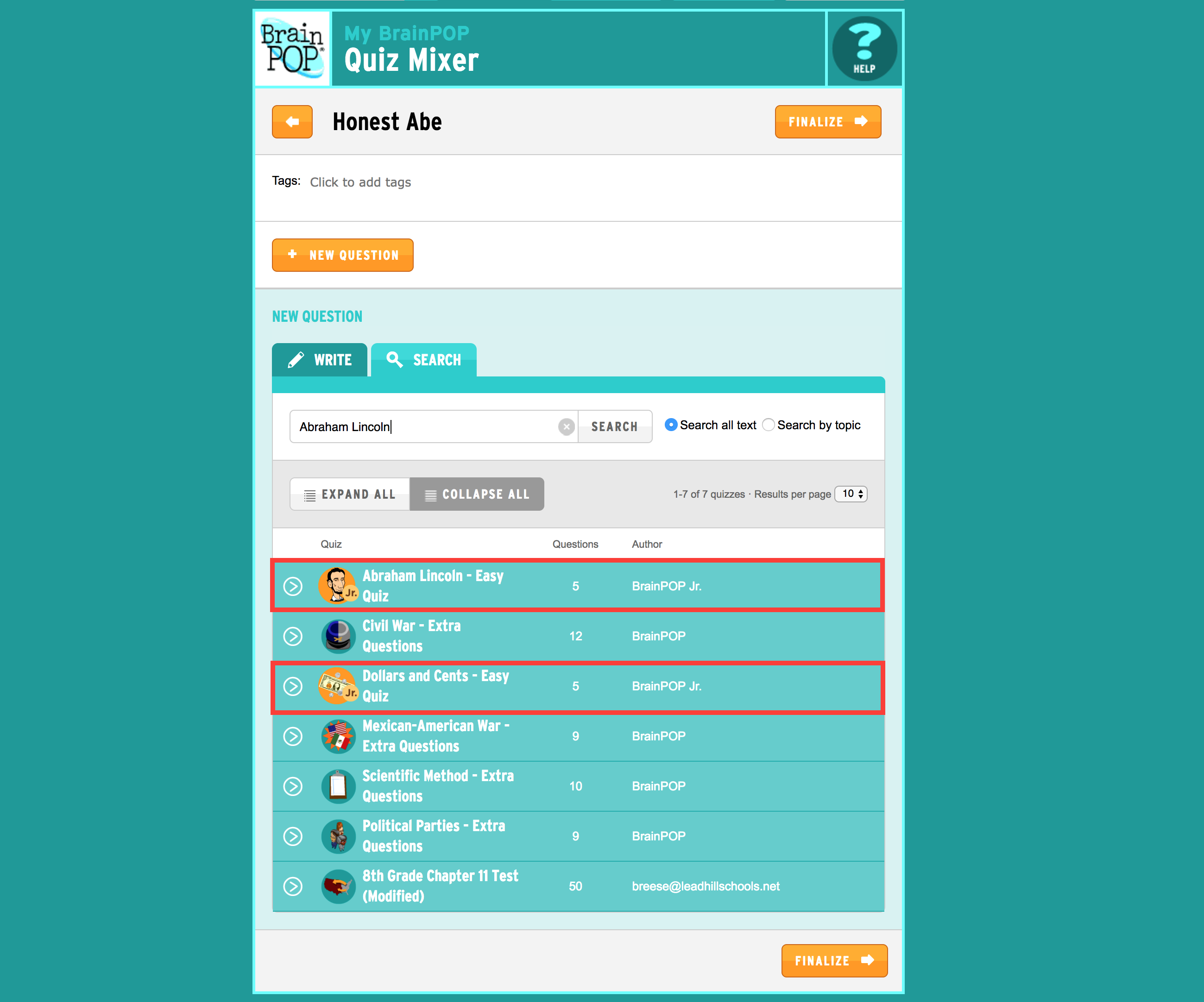 Quiz Mixer Now Available For Brainpop Jr Brainpop Educators