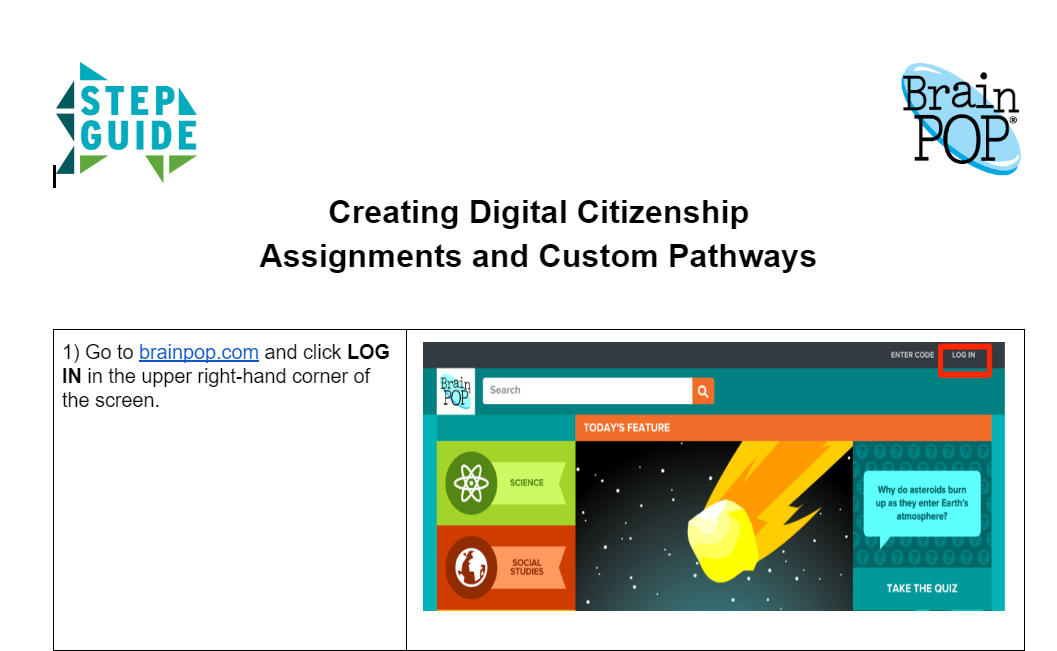 Digital Citizenship Assignments and Custom Pathways Step Guide